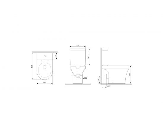 Унитаз-компакт Damixa Skyline безободковый, с сиденьем микролифт DX35C8600SC – изображение 7