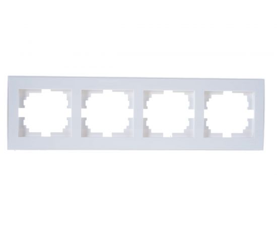 Четырехместная горизонтальная рамка LEZARD RAIN б/ вст белая 703-0202-149 