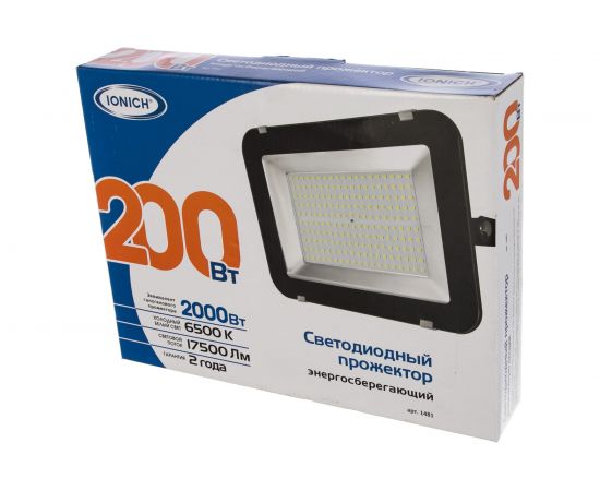 Светодиодный прожектор IONICH IFLSLED-DOB-200-865-BL-IP65 1481 