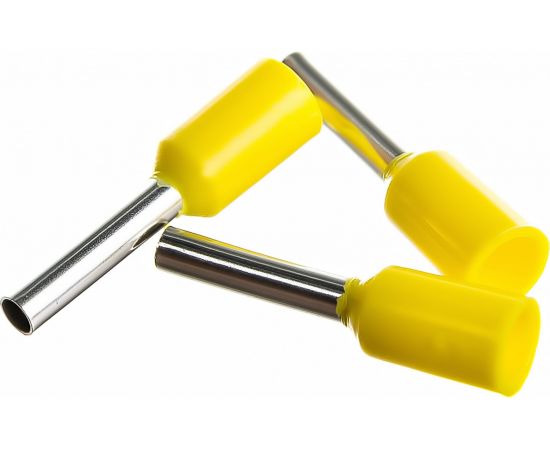 Изолированный штыревой втулочный наконечник REXANT F-8 мм, 1 кв.мм, желтый 08-0813 