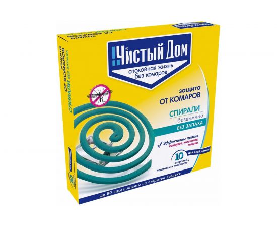 Ароматизированные спирали от комаров Чистый дом 10 шт 02-076 