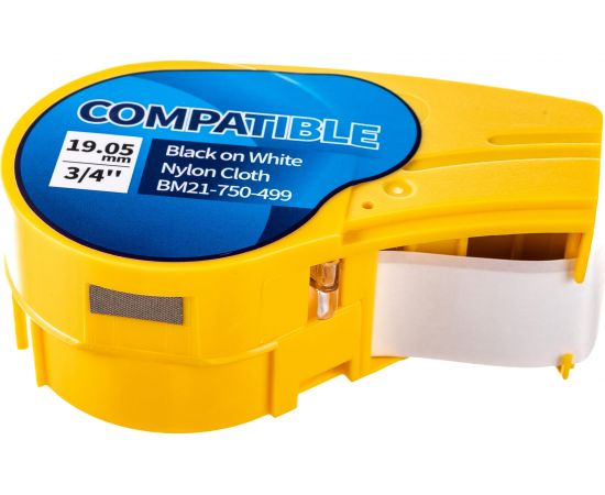 Лента Русмарк BM21-750-499, 19.05мм/4.87м нейлон, черная на белом BMP21 Plus , Китай RM110895 