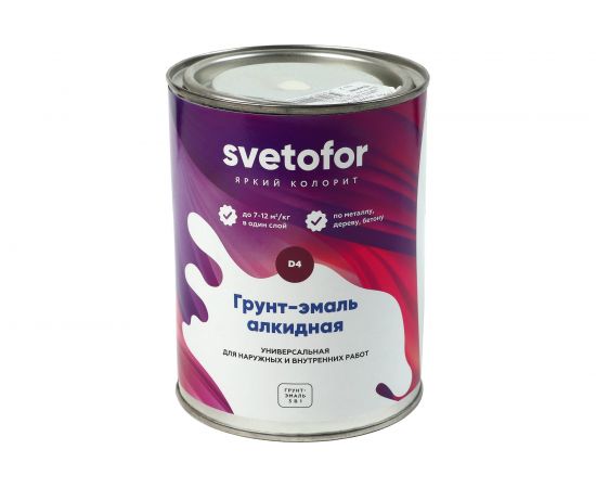 Грунт-эмаль Светофор D4 серый 0,9кг ЗОР00002855 – изображение 2