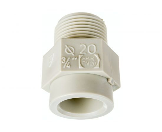 Переходник FV-PLAST с пластиковой резьбой наружной, без втулки Dg 20x3/4 100 20 213021 – изображение 2