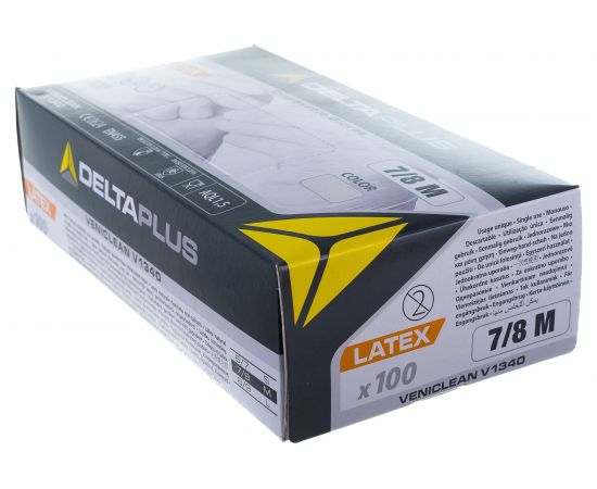 Латексные перчатки Delta Plus V1340, без напыления, р. 8, 100 перчаток V1340**08 – изображение 2