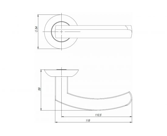 Раздельная ручка AJAX SIGMA JR ABG-6 зеленая бронза, 105 мм 43185 – изображение 3