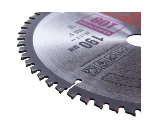 Диск пильный по алюминию, ламинату, пластику, ДСП (190 x 20; 60Т) МАСТЕР Точный-МУЛЬТИ рез Зубр 36916-190-20-60 – изображение 3