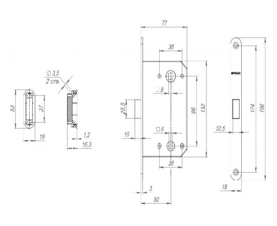 Врезная защелка Fuaro MAGNET M96WC-50 BL-24 черный new plate 42923 – изображение 3