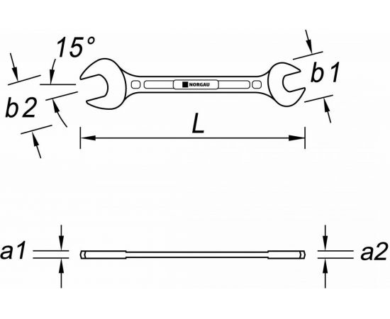 Рожковый двусторонний ключ NORGAU N6-36х41 060107271 – изображение 4