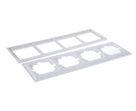 Четырехместная горизонтальная рамка LEZARD RAIN б/ вст белая 703-0202-149 – изображение 4