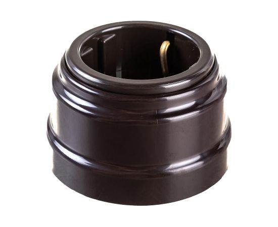 Розетка Bylectrica РА16-0202 1-местная с заз. контактом 16А ОУ, серия РЕТРО, шоколад 