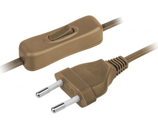 Шнур Navigator NPS-FS-170-2x0.5-BR, 1.7м, с выключателем, коричневый 61721 