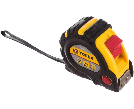 Рулетка TOPEX стальная лента 5 м x 25 мм магнит 2 кнопки паузы 27C345 