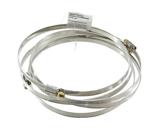 Червячный хомут РОССНА 140х160 мм 6 1/4"" нержавеющая сталь, винт, 5 шт. Р860727 DIY 