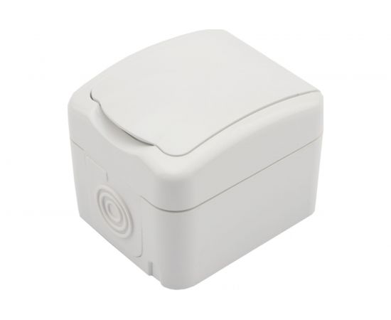 Накладная розетка с заземлением KRANZ IP54 16А белая KR-78-0604 