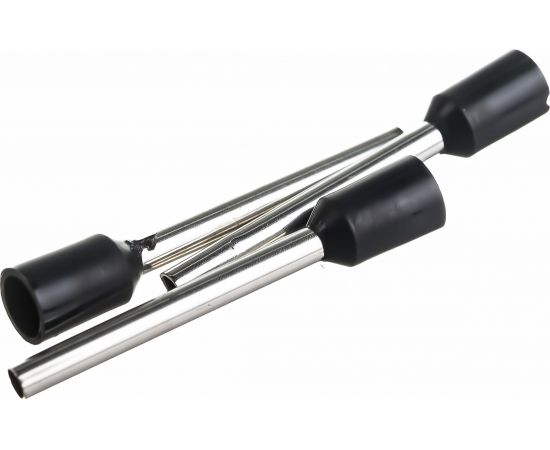 Штыревой втулочный наконечник REXANT, изолированный, F-18 мм, 1.5 кв.мм, черный 08-1816 