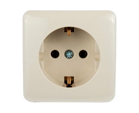 Розетка Lezard VIOLA с заземлением, керамика, крем 751-0300-122 