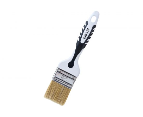Кисть DECOR Black White универсальная 50х15мм, светлая смешанная щетина, 2К ручка 880-050 
