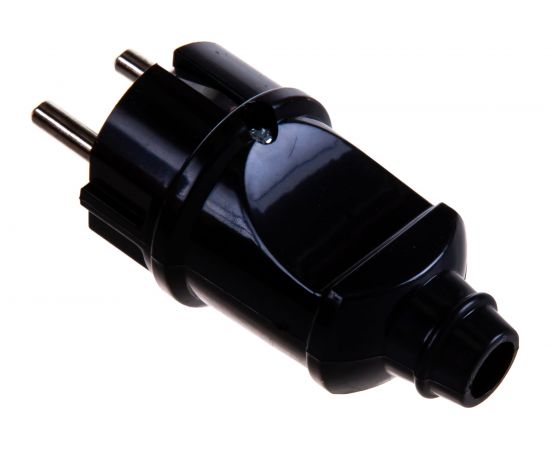 Прямая вилка STEKKER с заземляющим контактом, пластик 250В, 16A, IP20, черная, PPG16-42-201 32852 – изображение 2