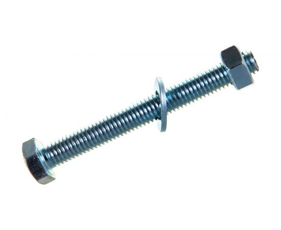 Болт Tech-Krep DIN933 с шестигранной головкой, оцинкованный М8х70 + гайка + шайба 2 шт - пакет 130187 – изображение 2