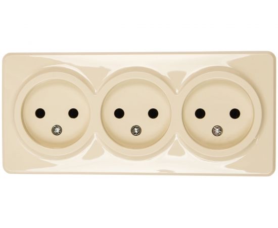 Розетка ЭРА 11-2207-02 3х2P, 16A-250В, IP20, ОУ, Эксперт, сл.кость Б0020698 – изображение 2