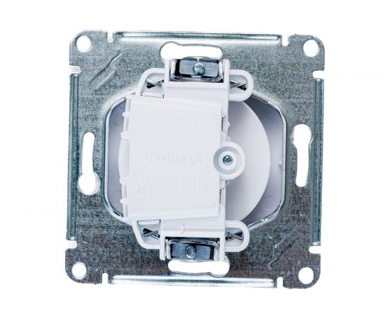 Механизм розетки Schneider Electric 1-м СП ATLAS DESIGN без заземления, защитные шторки, 16А, белый 1240151 – изображение 2