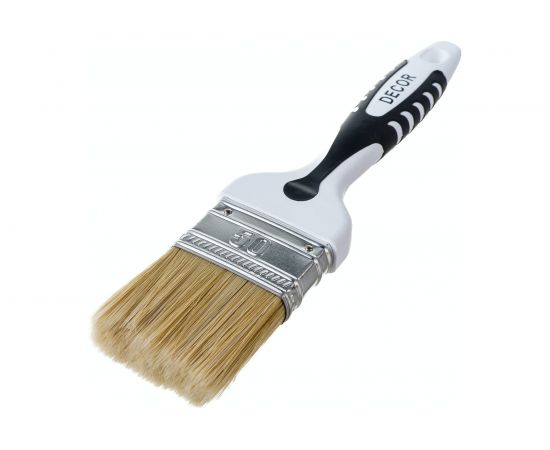 Кисть DECOR Black White универсальная 50х15мм, светлая смешанная щетина, 2К ручка 880-050 – изображение 2