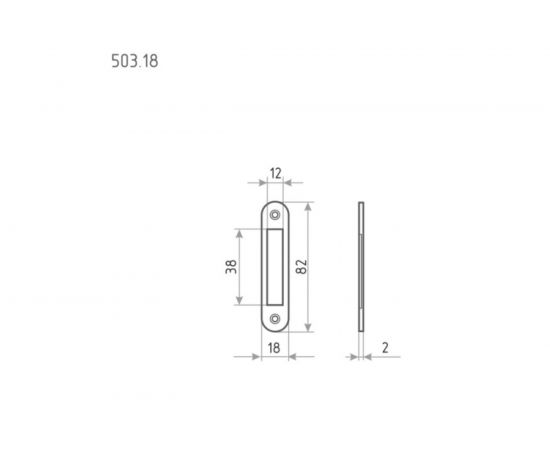 Ответная планка НОРА-М 503.18 хром 82мм 8571 – изображение 2