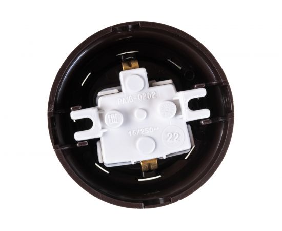 Розетка Bylectrica РА16-0202 1-местная с заз. контактом 16А ОУ, серия РЕТРО, шоколад – изображение 3