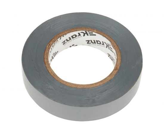 Изолента ПВХ KRANZ 15 мм х 25 м, 0.13 мм, серая KR-09-2108 – изображение 3