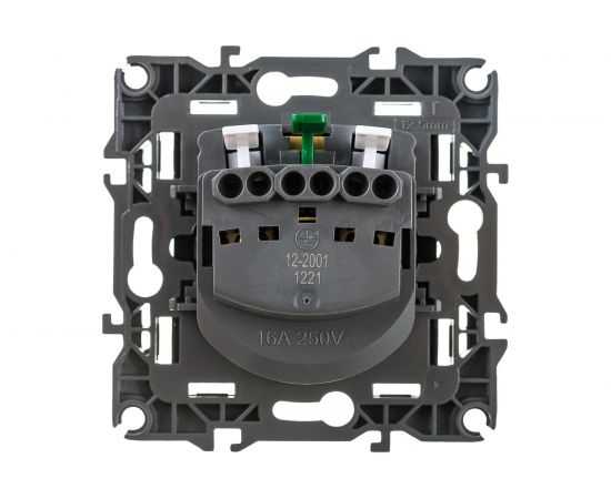 Розетка ЭРА 12-2001-06 2P E Schuko, 16A-250В, IP20, без м.лапок, 12, чёрный Б0014686 – изображение 3