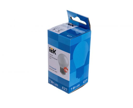 Лампа IEK LED, G45, шар, 7вт, 230В, 6500К, E27 LLE-G45-7-230-65-E27 – изображение 4