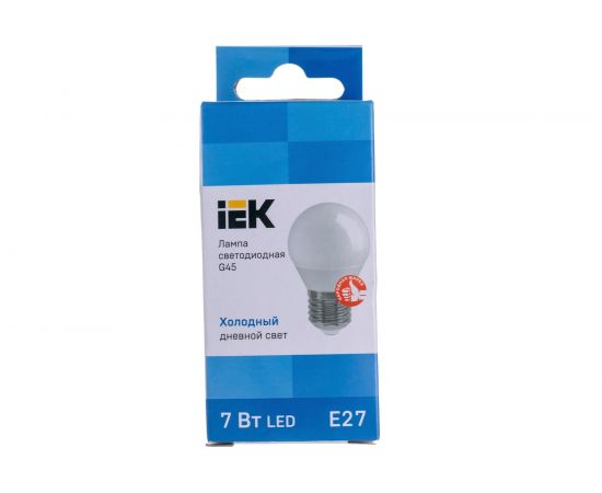 Лампа IEK LED, G45, шар, 7вт, 230В, 6500К, E27 LLE-G45-7-230-65-E27 – изображение 5