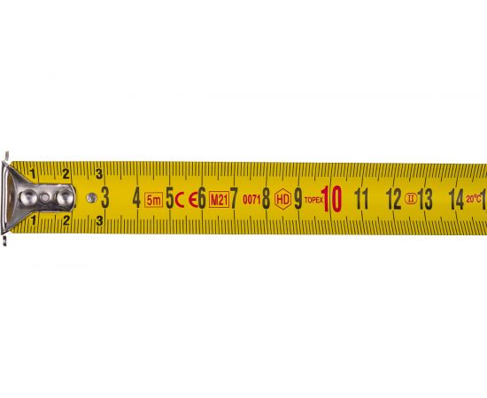 Рулетка TOPEX стальная лента 5 м x 25 мм магнит 2 кнопки паузы 27C345 – изображение 5