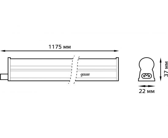 Линейный светильник Gauss LED TL матовый 15W 3000K 1172х25х36, 1270лм 130511115 – изображение 6