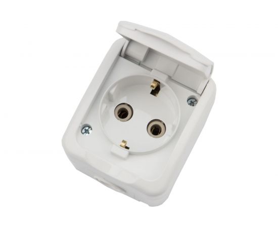 Накладная розетка с заземлением KRANZ IP54 16А белая KR-78-0604 – изображение 7