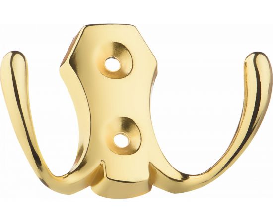 Мебельный крючок KERRON двухрожковый, латунь LT 0020 OT 
