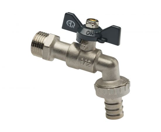 Шаровой кран AQUALINK водоразборный под шланг, 1/2 W h B бабочка 1489 