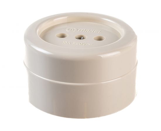 Розетка круглая накладная без заземления Makel 16012 