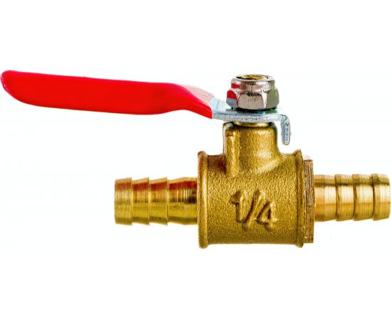 Шаровой кран Pegas pneumatic латунь, елочка, под шланг, 8x8 мм 4411 