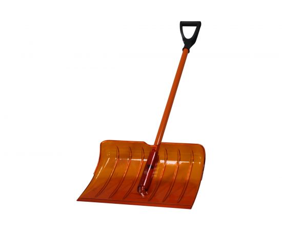 Снеговая лопата из поликарбоната CARBOLUX ПК-2 оранжевая с алюминиевым черенком и ручкой 22310 