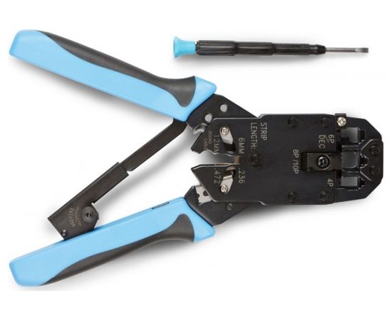 Обжимной инструмент Hyperline HT-2008AR для RJ-45, RJ-12, RJ-11 (8P8C, 6P6C, 4P4C) 35549 