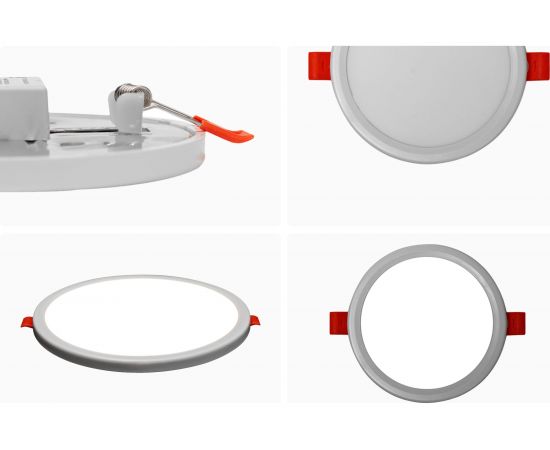 Светодиодная круглая встраиваемая панель OGM с регулировкой, 8Вт, 750Лм, ДБ, 115х20мм. LP-05 – изображение 15