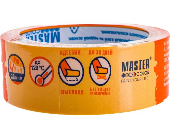 Малярная лента MASTER COLOR золотистая, рисовая бумага, термостойк. до 100C, 36 мм х 25 м 30-6123 – изображение 2