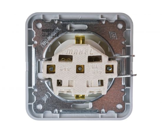 Розетка с заземлением, белая Makel Mimoza 12008 – изображение 2