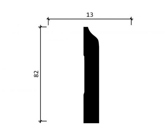 Напольный плинтус Decor-Dizayn ударопрочный влагостойкий под покраску 82Х13Х2000 мм DD47 – изображение 2