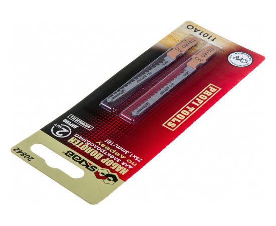 Пилки по дереву Т-101AО (2 шт; 75 мм; 18TPI; Cr-V) для лобзика SKRAB 20842 – изображение 2