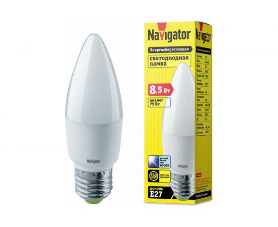 Лампа Navigator 61 329 NLL-C37-8.5-230-6.5K-E27-FR 61329 – изображение 2