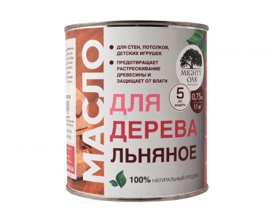 Льняное масло для дерева Mighty Oak 0.75 л MO110 – изображение 2