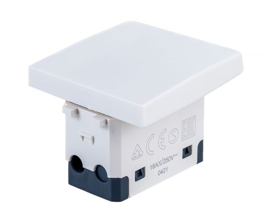 1-клавишный выключатель Экопласт 45х45 16 A 250 B белый LK45 850704-1 – изображение 2